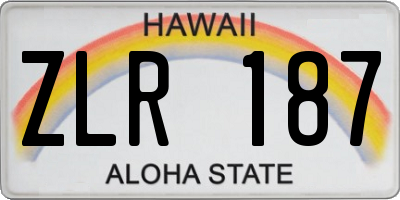 HI license plate ZLR187