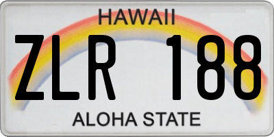 HI license plate ZLR188