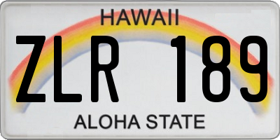 HI license plate ZLR189