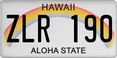 HI license plate ZLR190