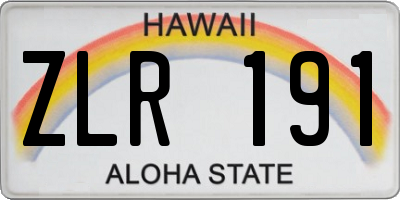 HI license plate ZLR191