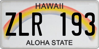 HI license plate ZLR193
