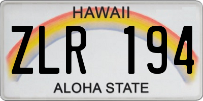HI license plate ZLR194