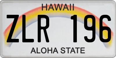 HI license plate ZLR196