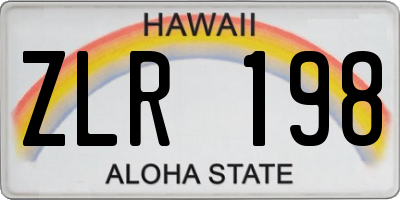 HI license plate ZLR198