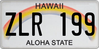 HI license plate ZLR199