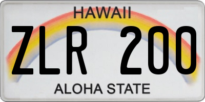 HI license plate ZLR200