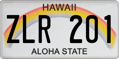 HI license plate ZLR201