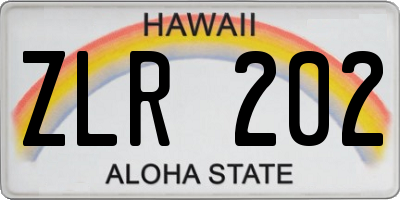 HI license plate ZLR202