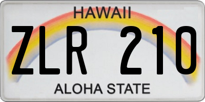 HI license plate ZLR210
