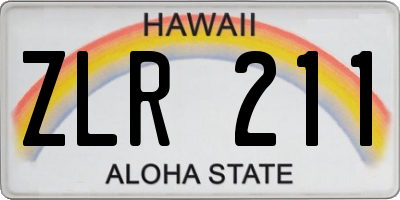 HI license plate ZLR211