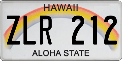 HI license plate ZLR212