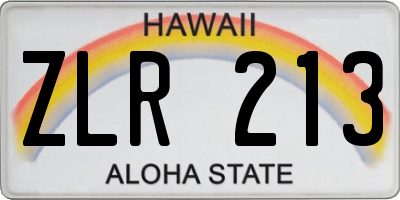 HI license plate ZLR213