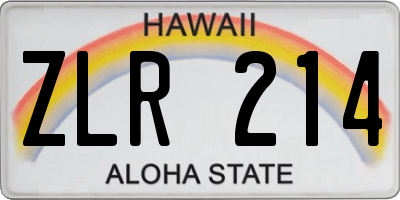 HI license plate ZLR214