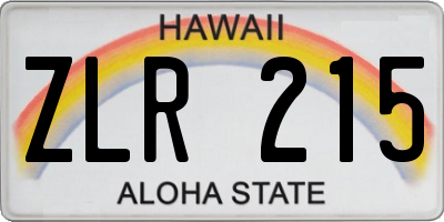 HI license plate ZLR215