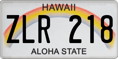 HI license plate ZLR218