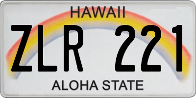 HI license plate ZLR221