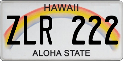 HI license plate ZLR222