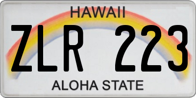 HI license plate ZLR223