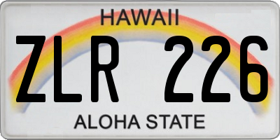 HI license plate ZLR226
