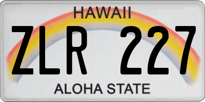 HI license plate ZLR227