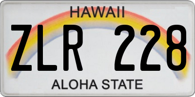 HI license plate ZLR228