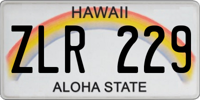 HI license plate ZLR229