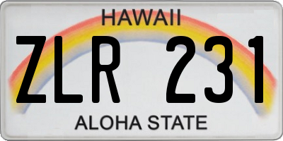 HI license plate ZLR231