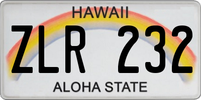HI license plate ZLR232
