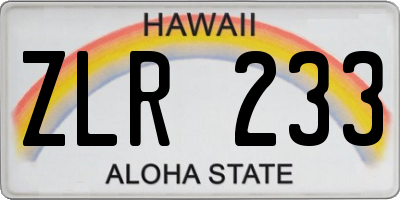 HI license plate ZLR233