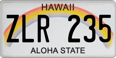 HI license plate ZLR235