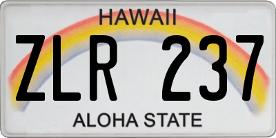 HI license plate ZLR237