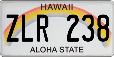 HI license plate ZLR238