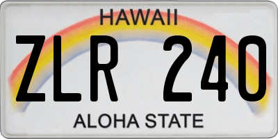 HI license plate ZLR240