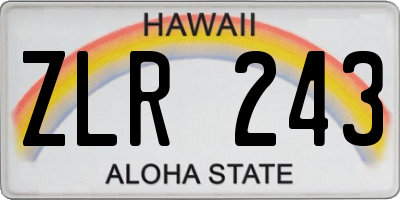 HI license plate ZLR243