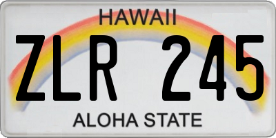 HI license plate ZLR245