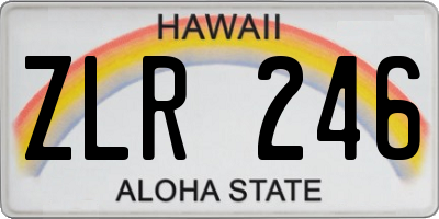 HI license plate ZLR246