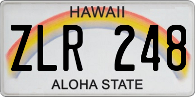 HI license plate ZLR248