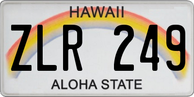 HI license plate ZLR249
