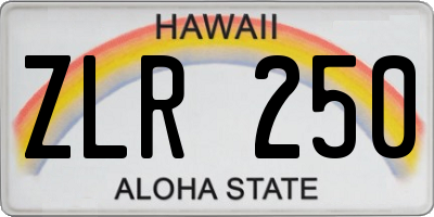 HI license plate ZLR250