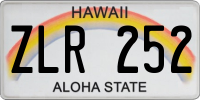 HI license plate ZLR252