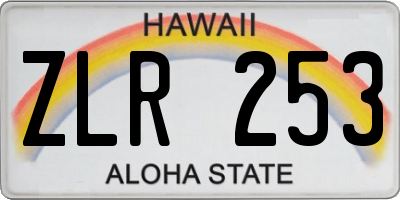 HI license plate ZLR253