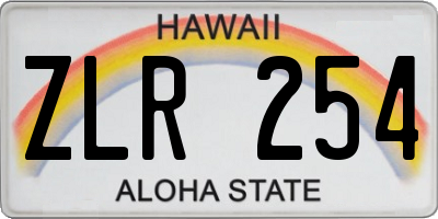 HI license plate ZLR254
