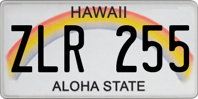 HI license plate ZLR255