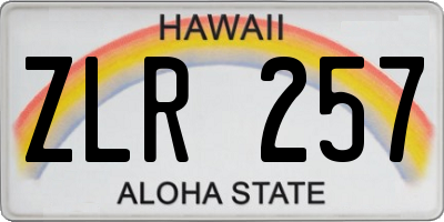 HI license plate ZLR257