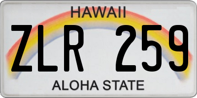HI license plate ZLR259