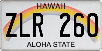 HI license plate ZLR260