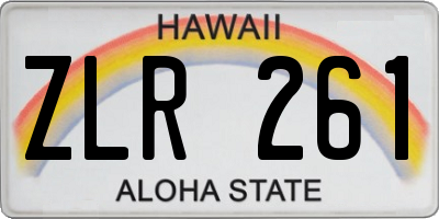 HI license plate ZLR261
