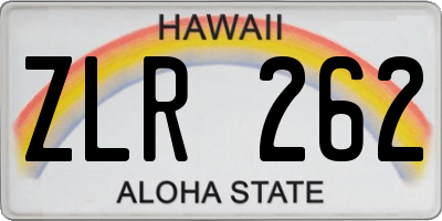 HI license plate ZLR262