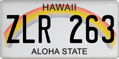 HI license plate ZLR263